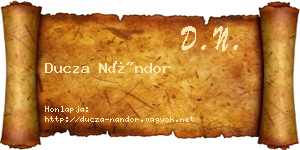 Ducza Nándor névjegykártya